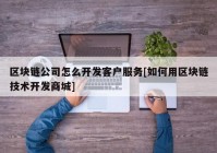 区块链公司怎么开发客户服务[如何用区块链技术开发商城]