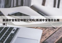 新湖中宝有区块链公司吗[新湖中宝是什么板块]